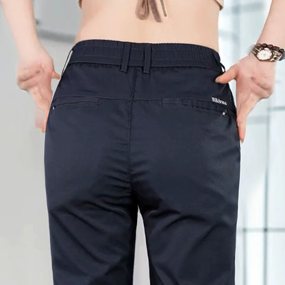 Men's Ice Silk Straight Leg Casual Pants – Lightweight Summer Trousers