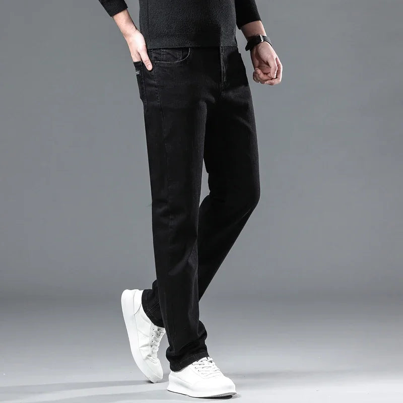 Fleece-Lined Jeans Men – Warm Stretch Denim Winter Pants