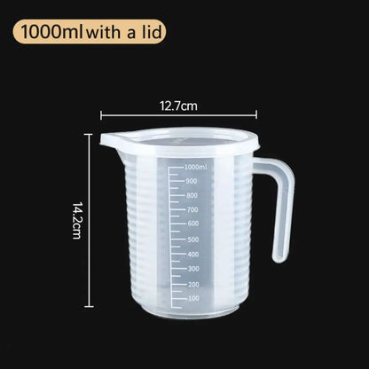 Clear Plastic Graduated Measuring Cup – Multiple Sizes with Lid Option
