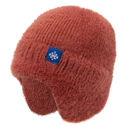 Earflap Beanie Hat – Women's Faux Fur Knit Winter Cap