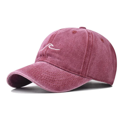 Wave Embroidered Baseball Cap – Unisex Adjustable Dad Hat