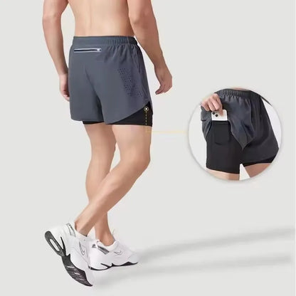 Men's Reflective Running Shorts – Double-Layer Quick-Dry Training Shorts