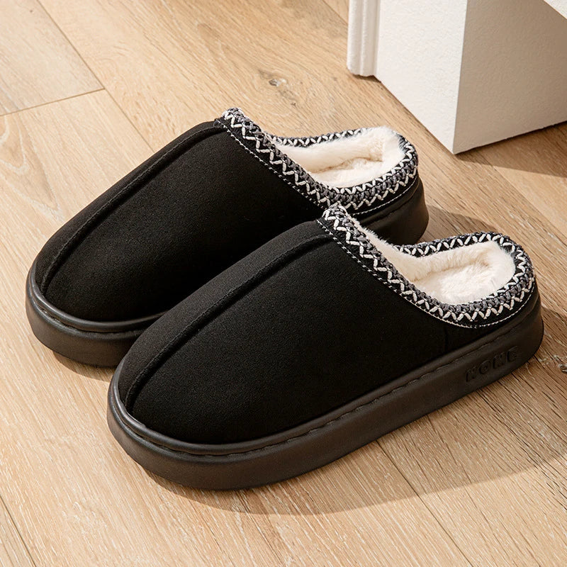 Women's Fuzzy Plush Slippers – Warm Indoor Mules