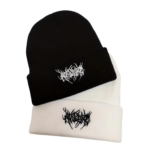 Hip Hop Embroidered Knit Beanie Hat