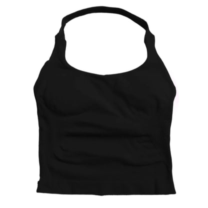 Women's Padded Sports Bra – Seamless Backless Workout Crop Tank