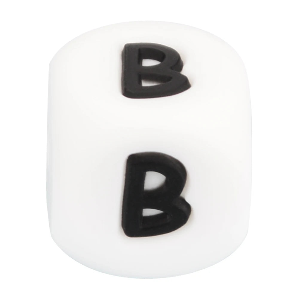 Silicone Alphabet Letter Beads 12mm – 40pcs Food Grade Teething