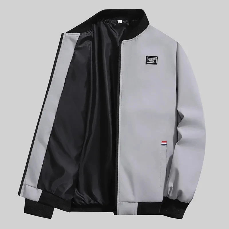 Men's Casual Windproof Bomber Jacket – Zip-Up Spring Autumn Coat