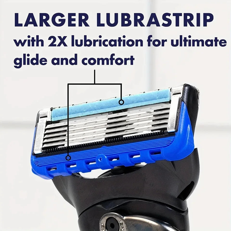 5-Layer Razor Blade Refills – Stainless Steel Wet Shaving Cartridges for Men