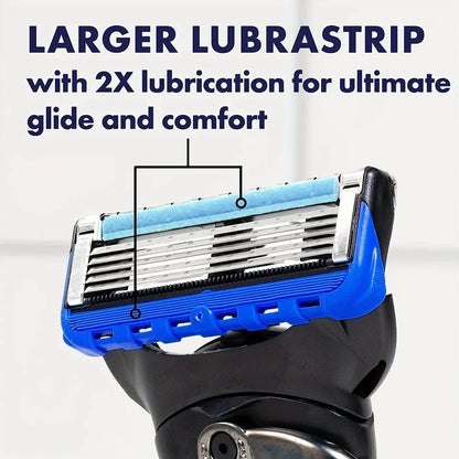 5-Layer Razor Blade Refills – Stainless Steel Wet Shaving Cartridges for Men
