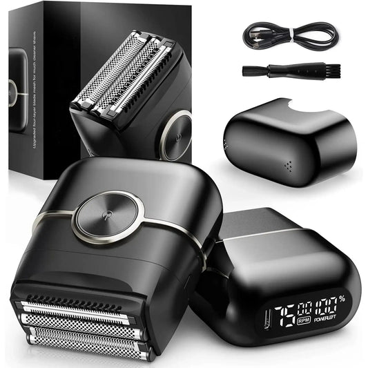 Electric Foil Shaver for Men – 4-Blade Wet & Dry Waterproof Razor