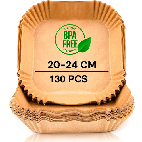 Square Air Fryer Disposable Paper Liners – BPA Free, 7.9" & 9.1"