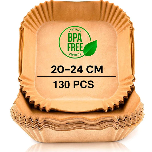 Square Air Fryer Disposable Paper Liners – BPA Free, 7.9" & 9.1"