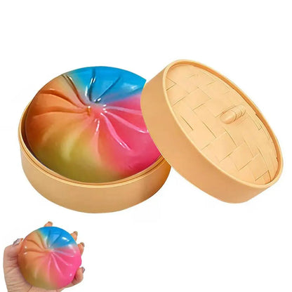 Dumpling Squishy Stress Ball – Fidget Sensory Toy with Steamer