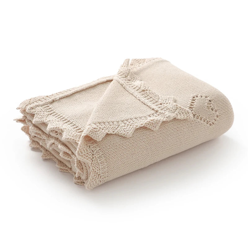 Baby Knit Blanket – Ultra-Soft Cotton Newborn Wrap 90x70cm