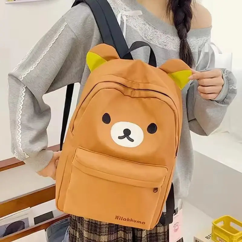 Rilakkuma Korilakkuma Embroidered Waterproof School Backpack