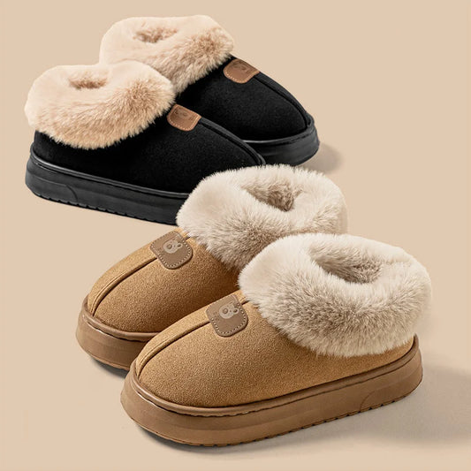 Fur-Lined Winter Slippers – Cozy Ankle Slipper Boots for Men & Women
