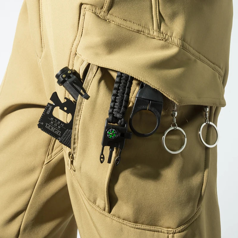 Men's Fleece Softshell Cargo Pants – Tactical Hiking Trousers