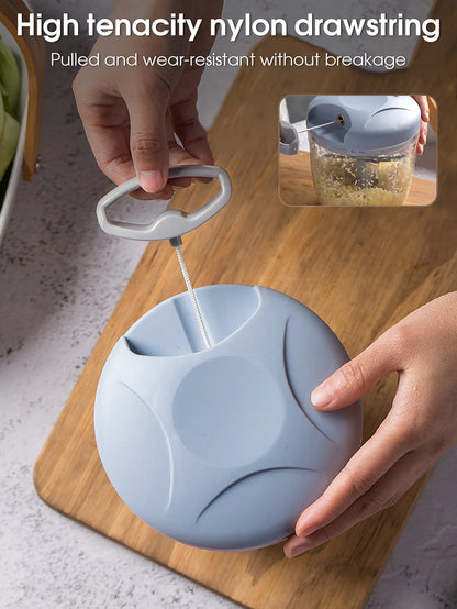 Manual Garlic Chopper – Rotating Vegetable Cutter & Crusher, 500/900ML