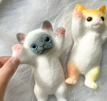 Simulated Cat Squeeze Toy – Soft Stress Relief Fidget Figure