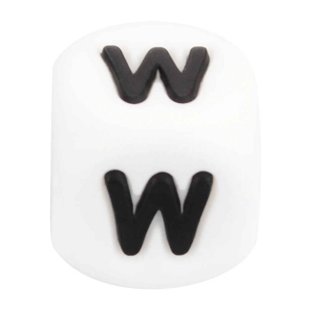 Silicone Alphabet Letter Beads 12mm – 40pcs Food Grade Teething