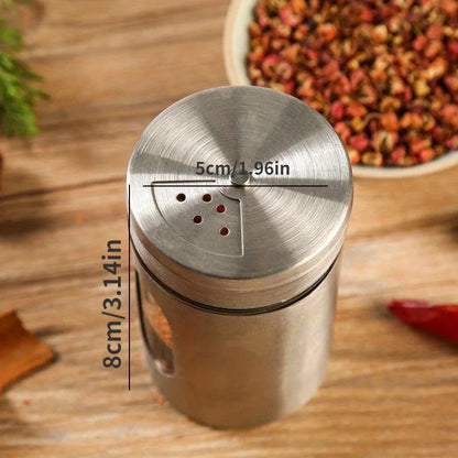 Stainless Steel Seasoning Jar with Sprinkler & Toothpick Holder