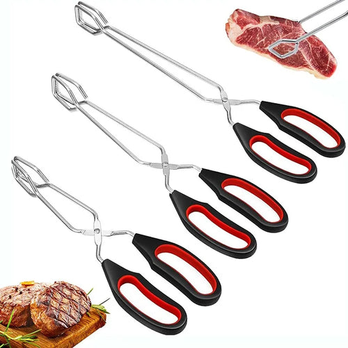 BBQ Scissor Tongs – Non-Slip Grilling & Baking Clip