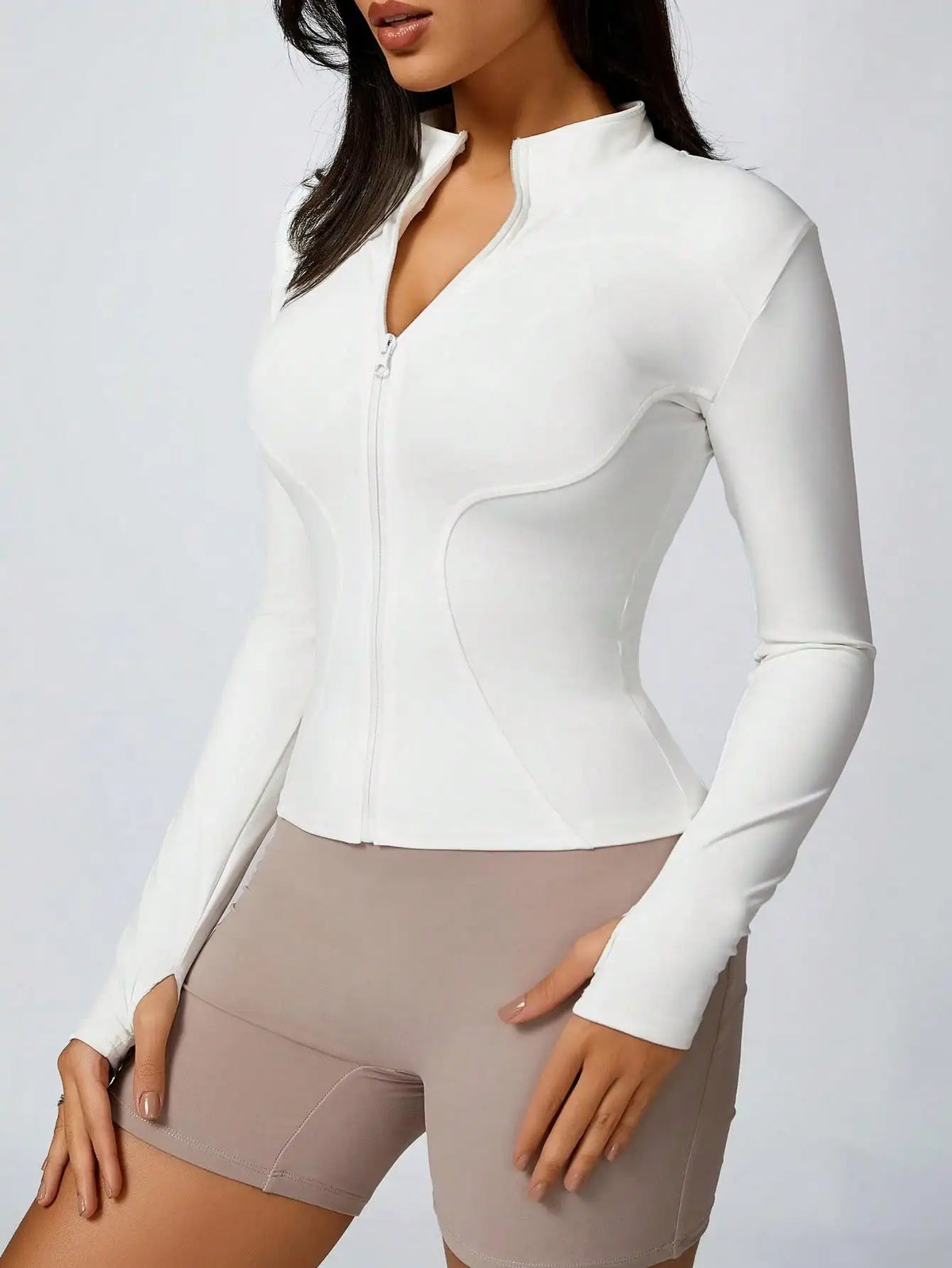 Women's Zip-Up Turtleneck Sports Jacket – Slim Fit