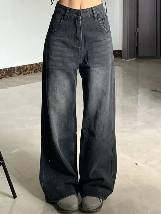 High-Waisted Wide-Leg Jeans for Women – Loose Straight Denim