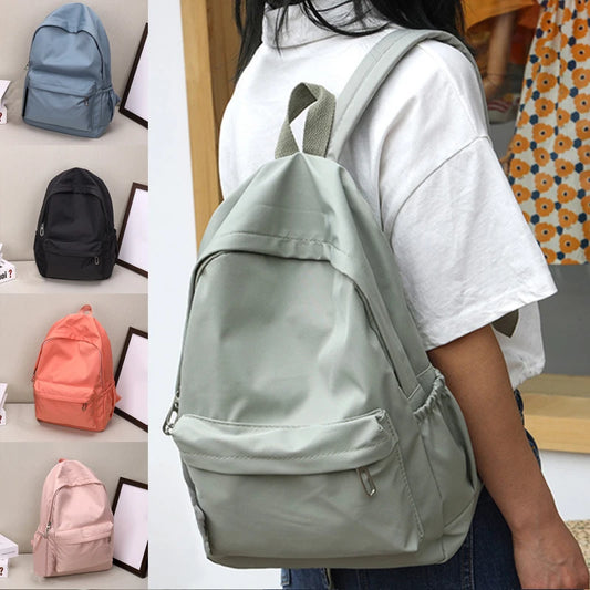 Lightweight Casual Backpack – Solid Color School & Travel Bag