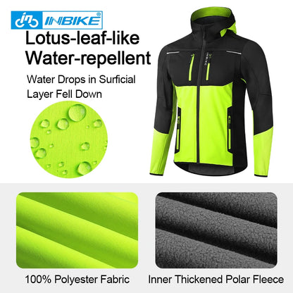 Men's Winter Cycling Windbreaker Jacket with Hood