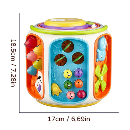 Baby Activity Cube Toy – 9-Sided Musical Learning Toy with Lights & Sound
