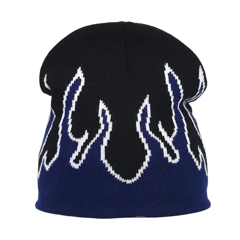 Y2K Letter Print Knit Beanie Hat – Unisex Winter Cap
