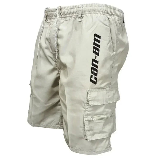Men's Cargo Shorts with Multiple Pockets - Elastic Waist
