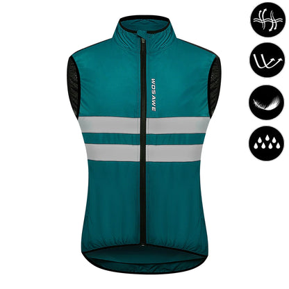 Cycling Windbreaker Vest Men Packable Windproof Reflective Jacket
