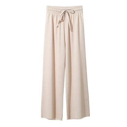 Women's Wide Leg Ice Silk Pants – Casual Summer Trousers
