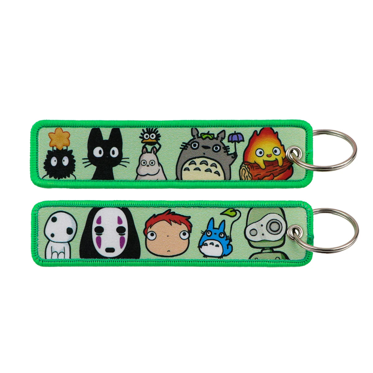 Anime Embroidery Keychain Tag – Cartoon Character Key Ring for Motorcycle, Car & Backpack