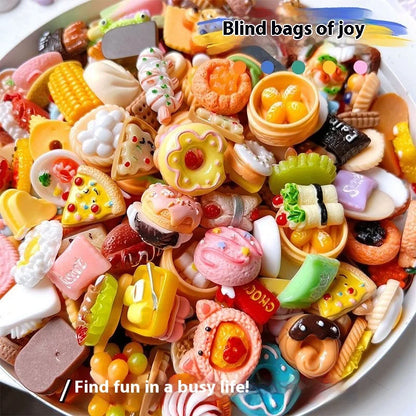 Mini Resin Food Charms Blind Bag – Random Assorted Flatbacks for DIY Crafts