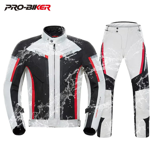 Waterproof Motorcycle Jacket & Pants Set Men EVA Protection Racing Gear