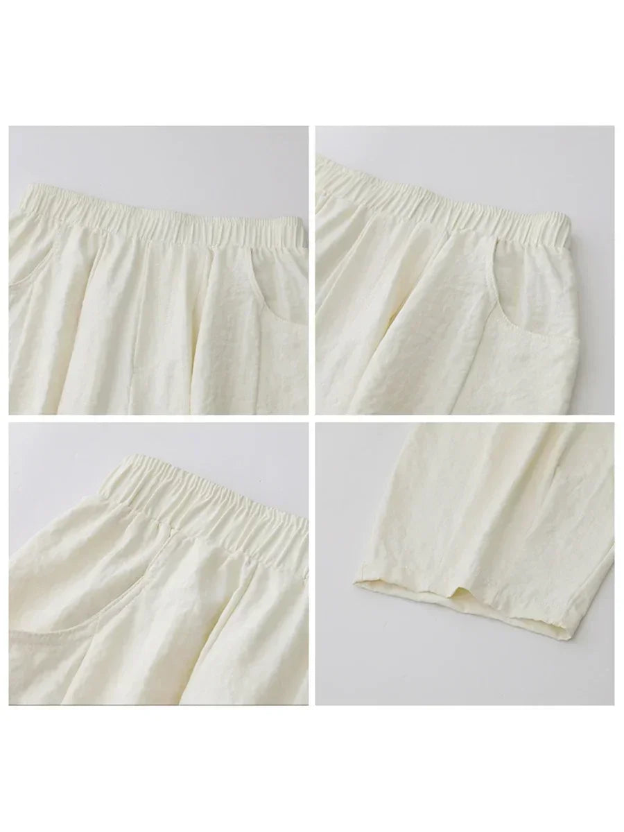 Women's Wide Leg Pleated Trousers – Beige