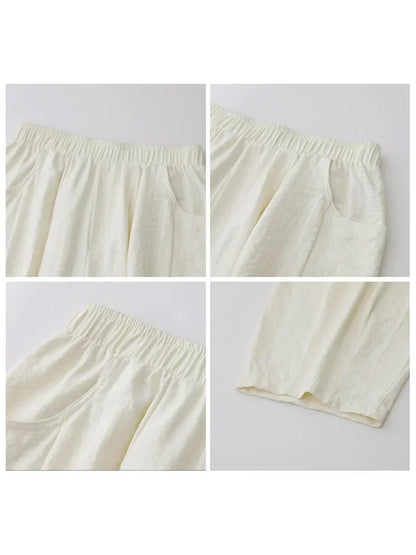 Women's Wide Leg Pleated Trousers – Beige