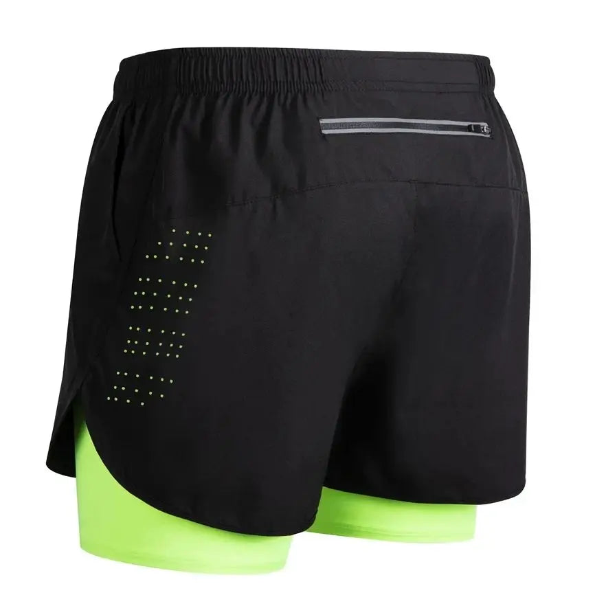 Men's Reflective Running Shorts – Double-Layer Quick-Dry Training Shorts