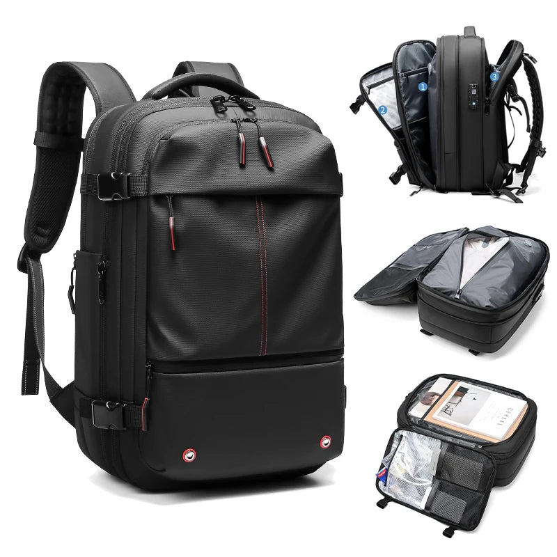 17-Inch Laptop Backpack for Men – Expandable Travel & Business Bag