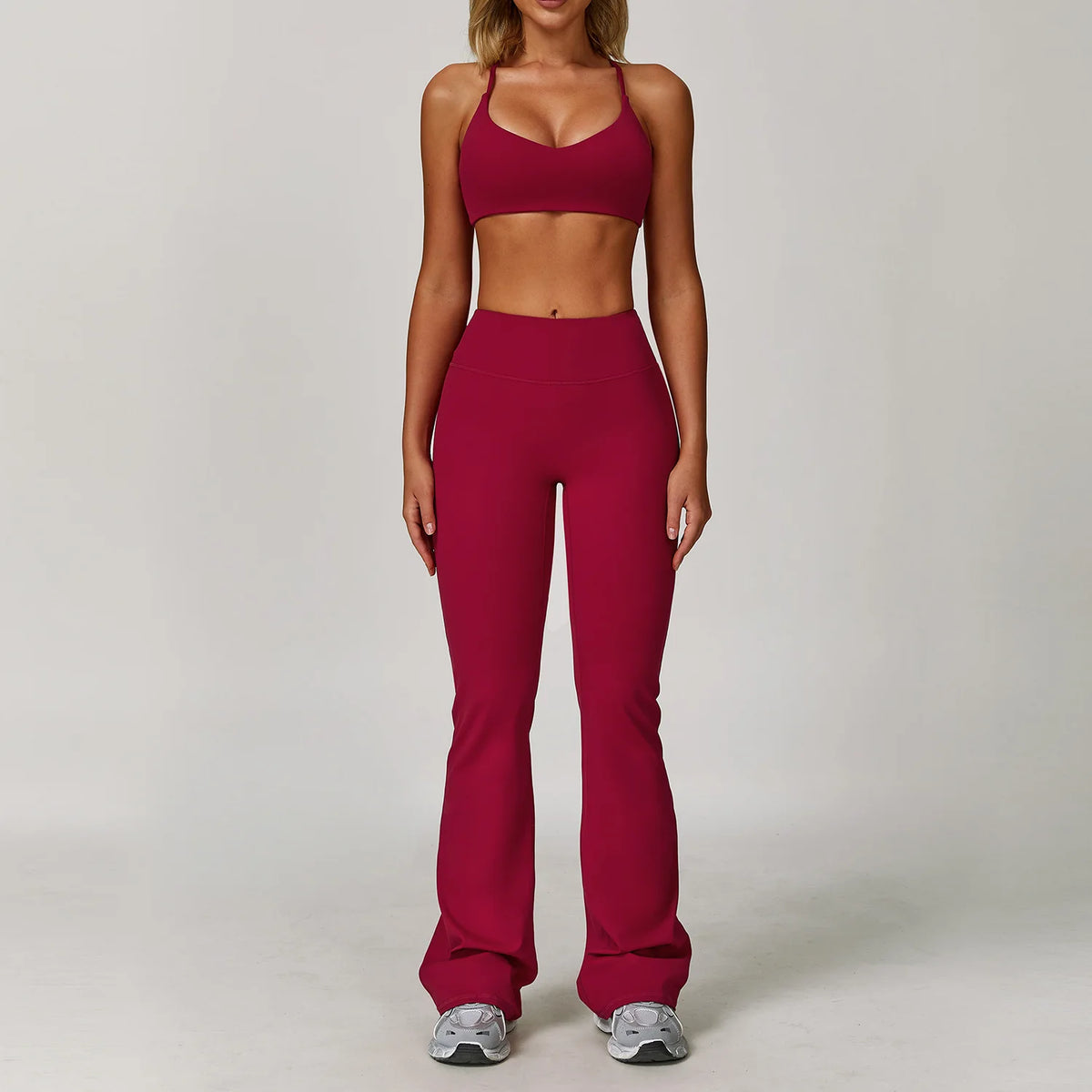 Women's Yoga Set 2-3 Piece Workout Tracksuit with Sports Bra
