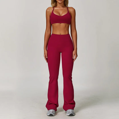 Women's Yoga Set 2-3 Piece Workout Tracksuit with Sports Bra