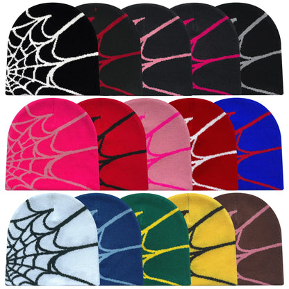 Y2K Spider Web Knit Beanie – Unisex Outdoor Sports Hat