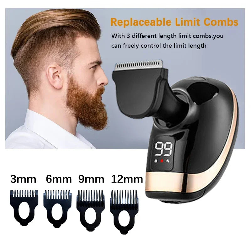 5-in-1 Electric Shaver for Men – 5D Rotary Wet & Dry Razor