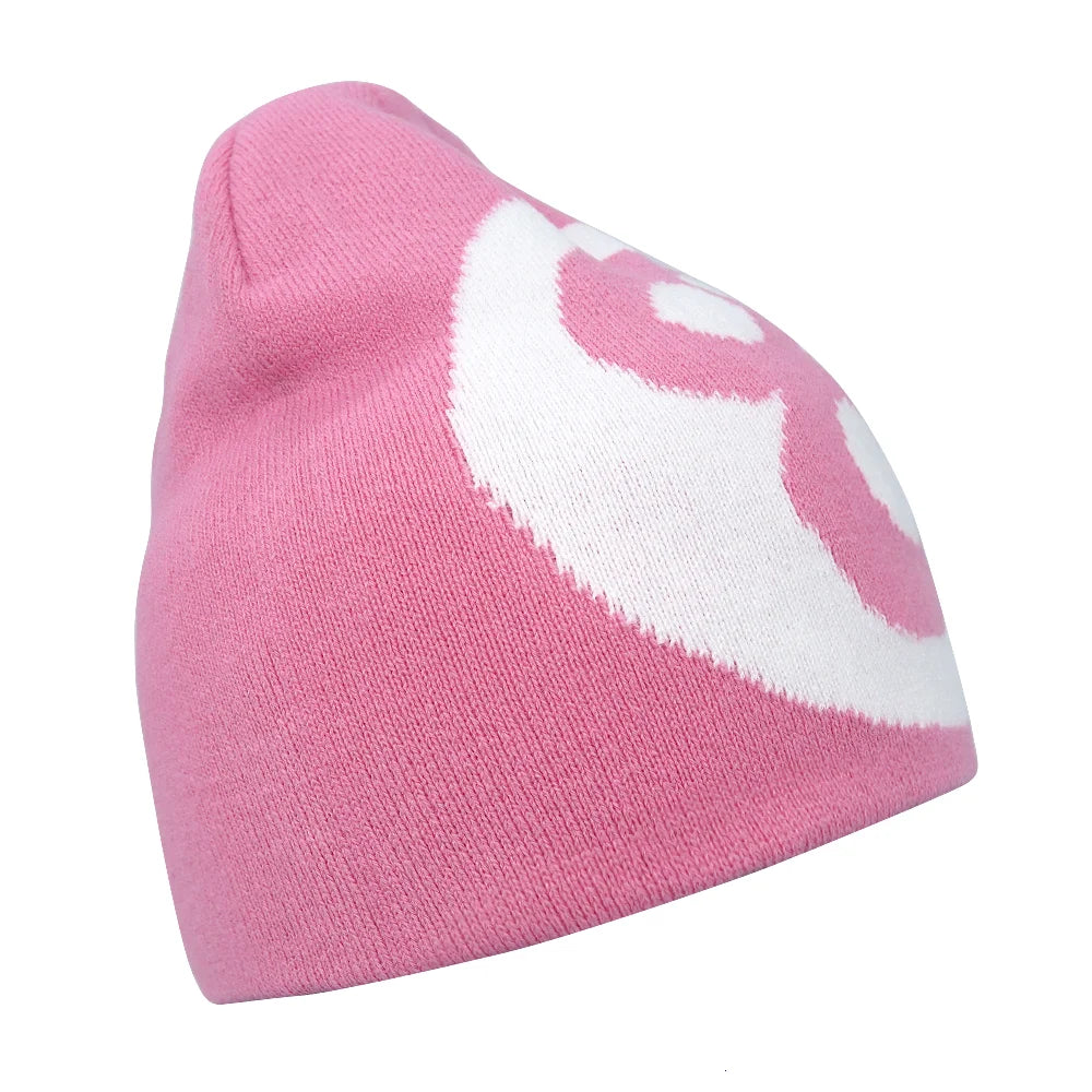 Y2K Letter Print Knit Beanie Hat – Unisex Winter Cap