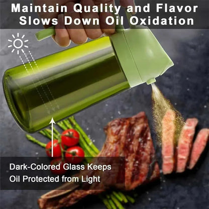 Oil Dispenser Bottle 470ml - Dark Glass Gravity Sensor Lid