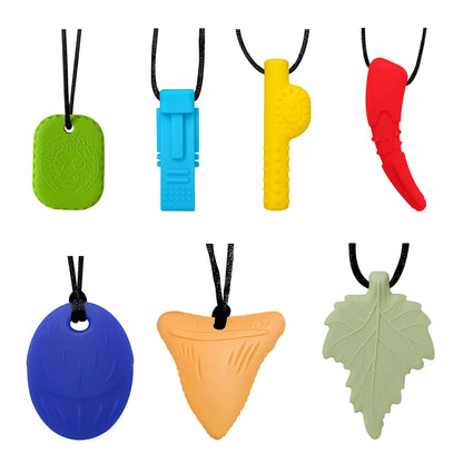 Silicone Chew Necklace – Sensory Teether Pendant for Kids Oral Motor Chewing