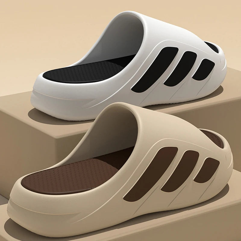 Men's Anti-Slip Thick Sole Slides – Indoor & Outdoor Slippers